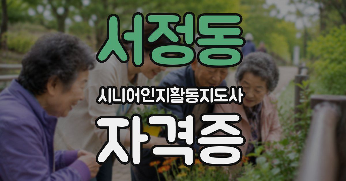서정동 시니어인지활동지도사 자격증