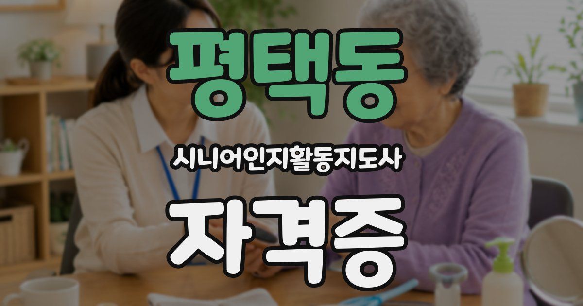 평택동 시니어인지활동지도사 자격증