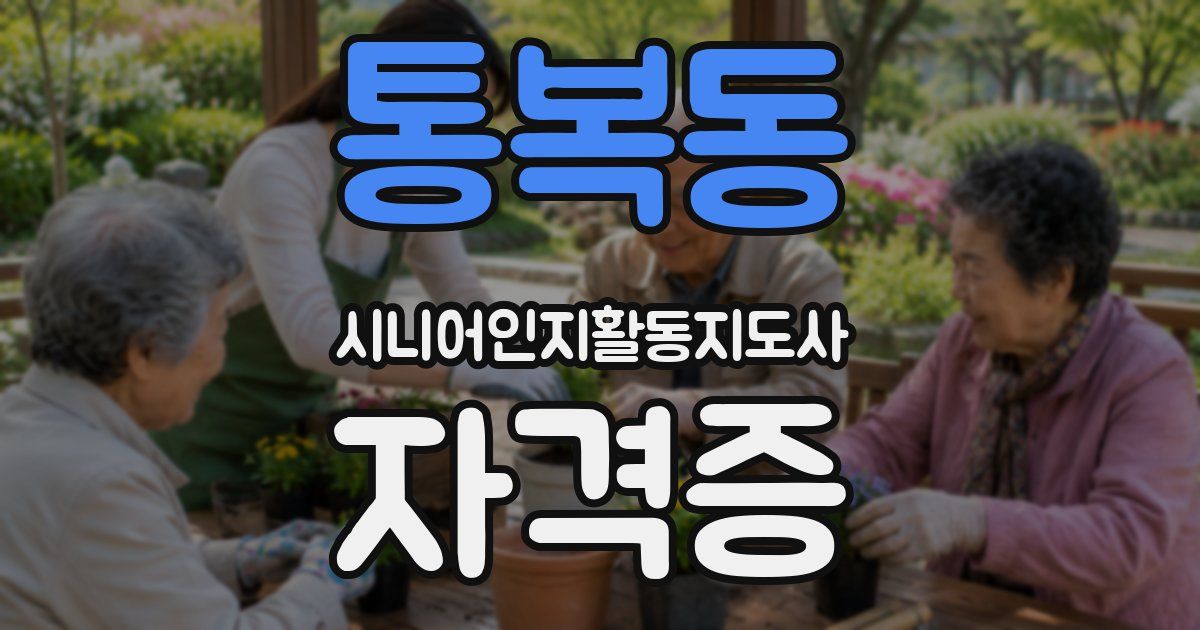 통복동 시니어인지활동지도사 자격증