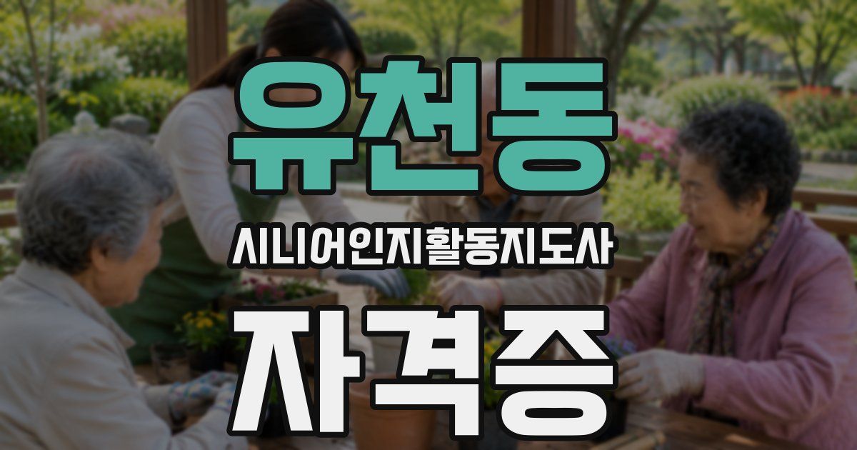 유천동 시니어인지활동지도사 자격증