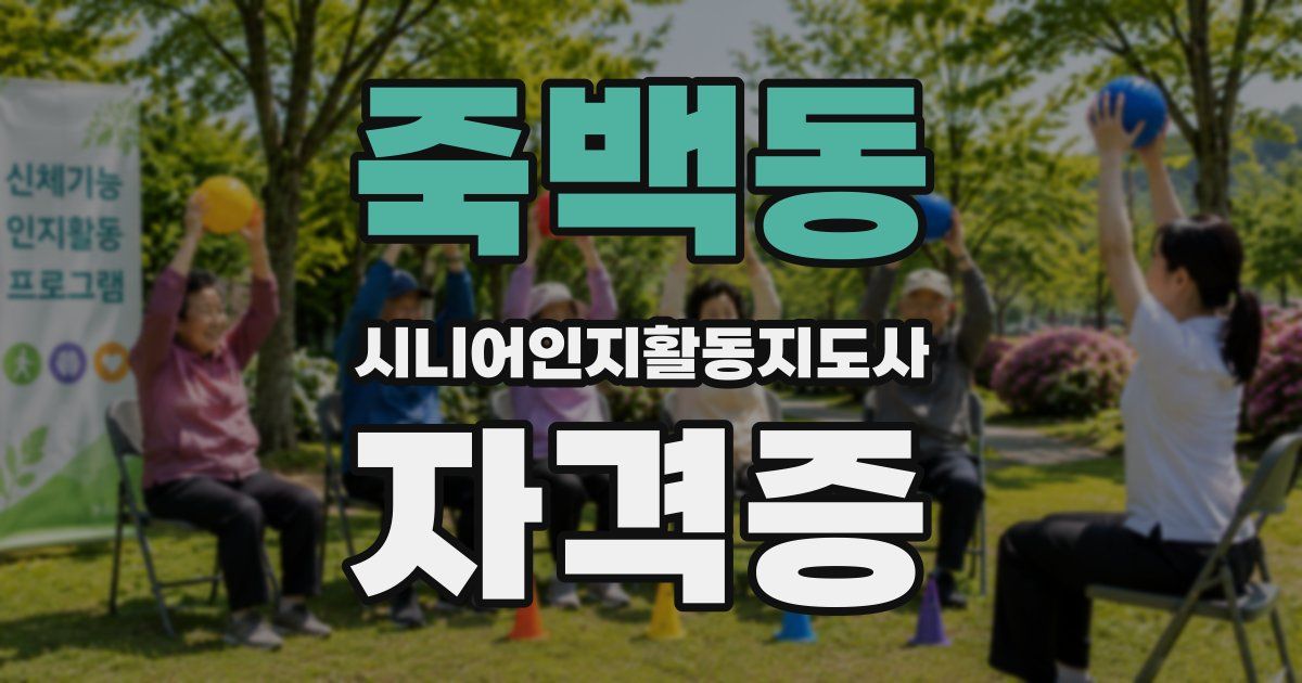 죽백동 시니어인지활동지도사 자격증