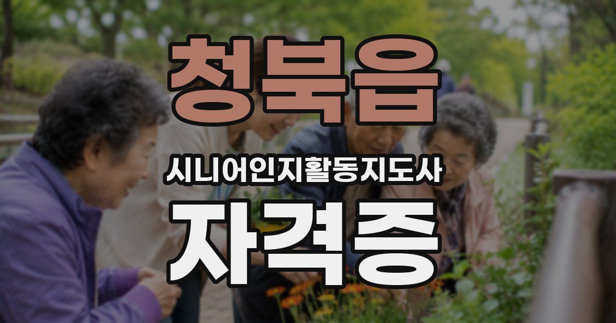 청북읍 시니어인지활동지도사 자격증