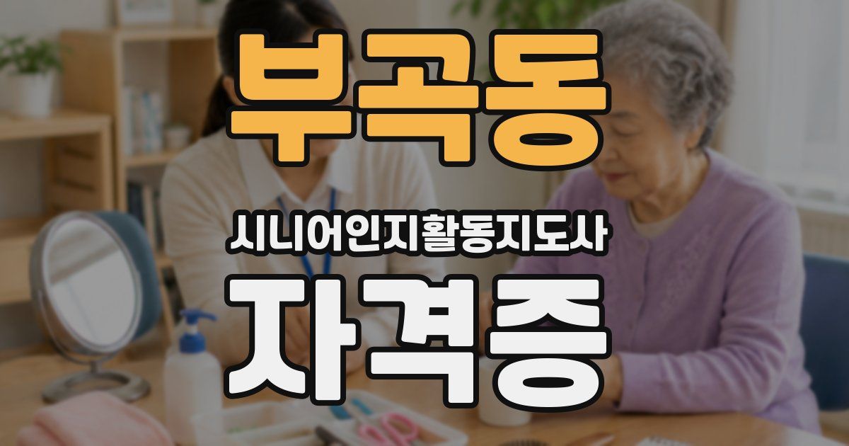 부곡동 시니어인지활동지도사 자격증