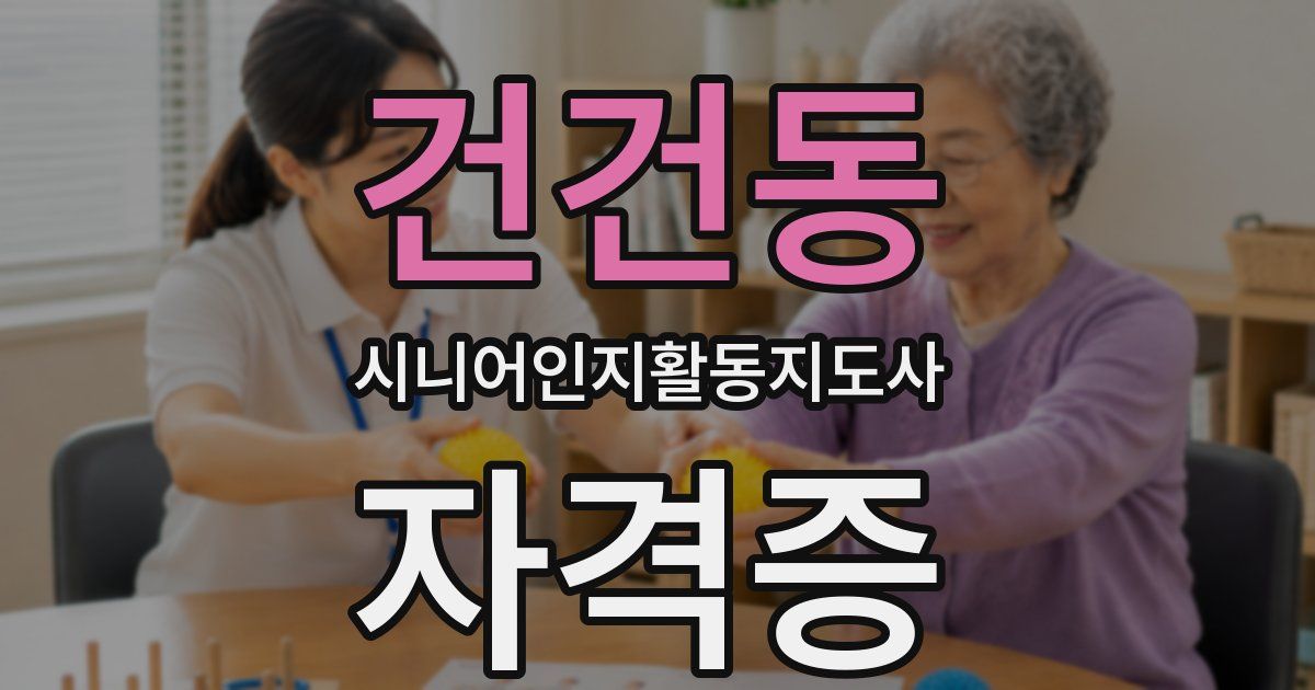 건건동 시니어인지활동지도사 자격증