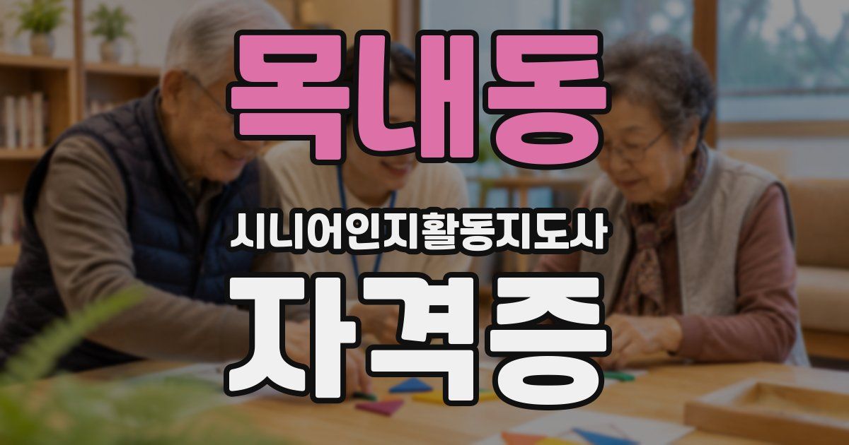 목내동 시니어인지활동지도사 자격증