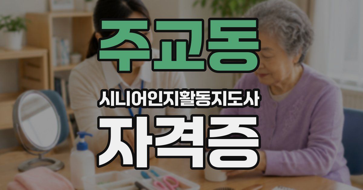 주교동 시니어인지활동지도사 자격증