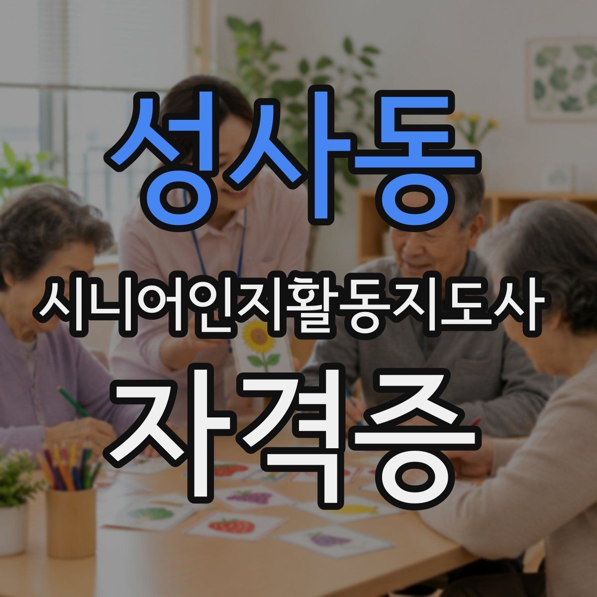 성사동 시니어인지활동지도사 자격증 현장 적용을 고려한 학습법