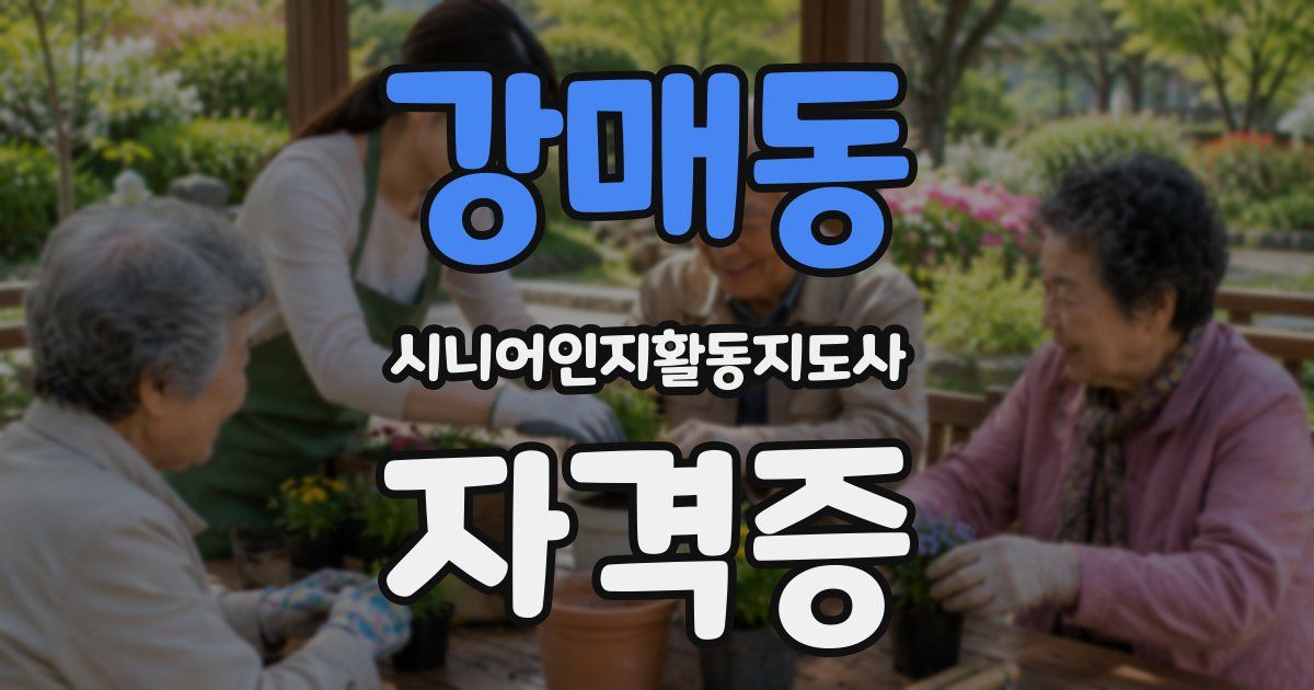 강매동 시니어인지활동지도사 자격증