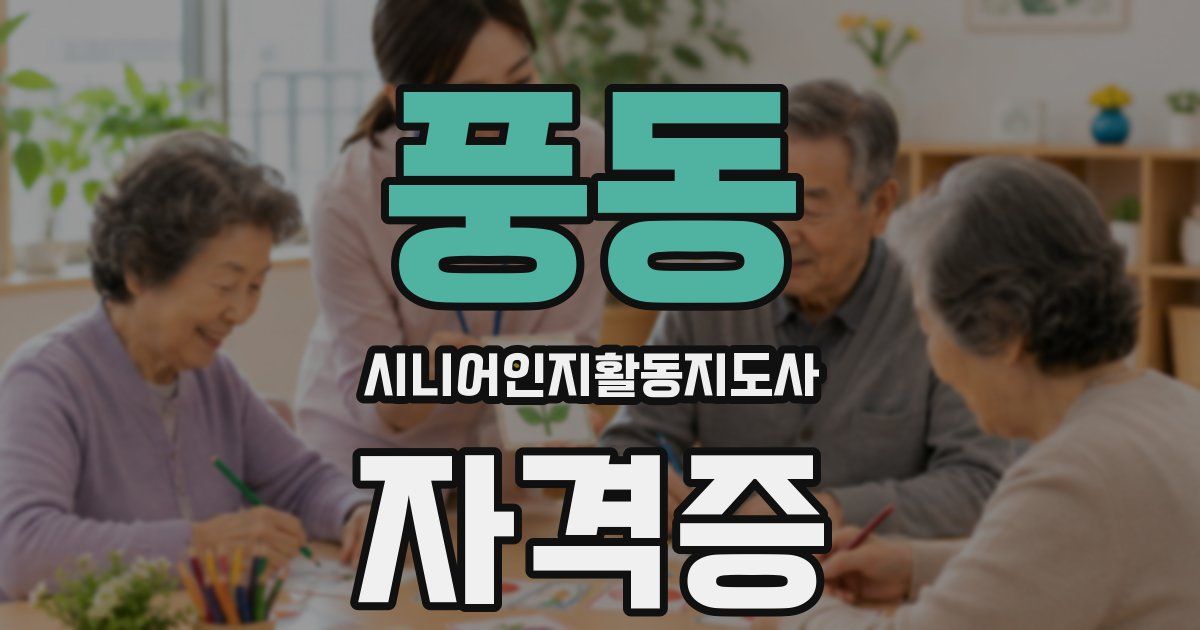 풍동 시니어인지활동지도사 자격증