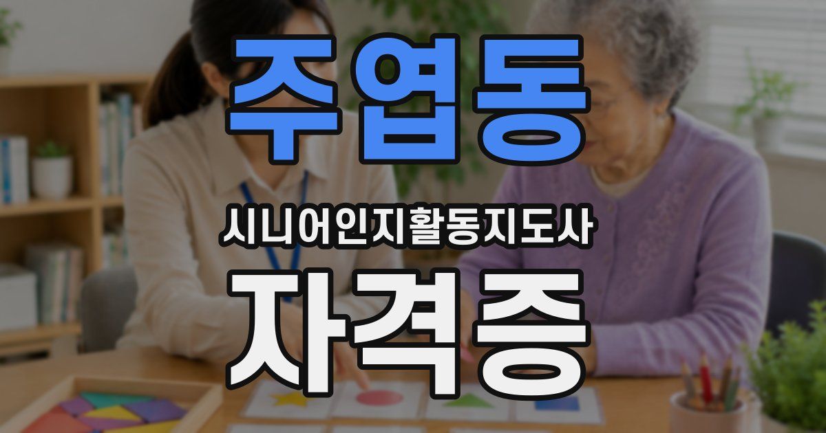 주엽동 시니어인지활동지도사 자격증