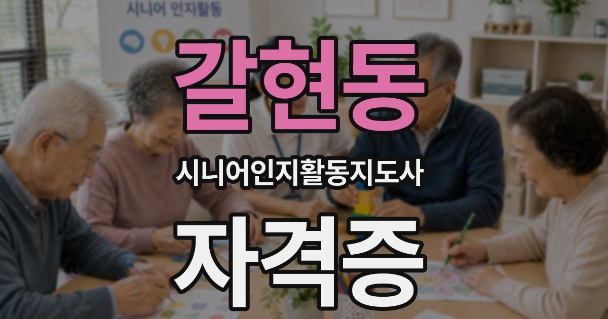 갈현동 시니어인지활동지도사 자격증
