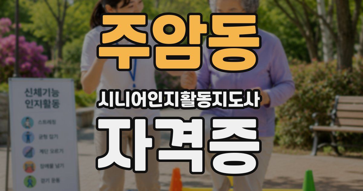 주암동 시니어인지활동지도사 자격증
