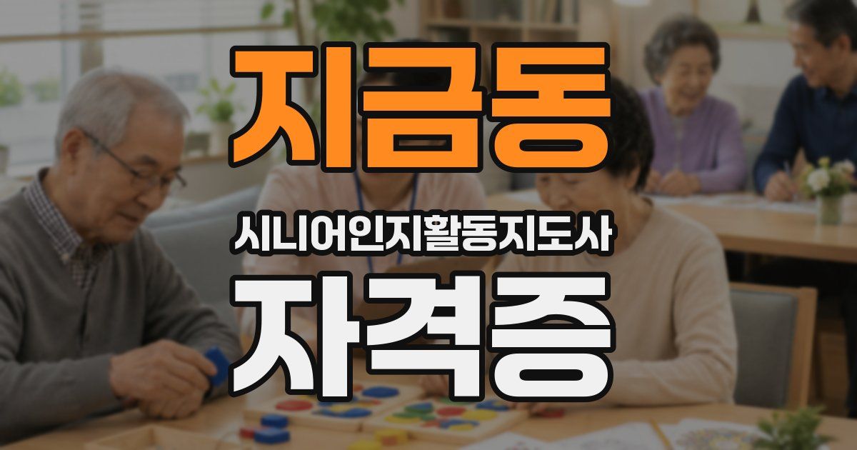 지금동 시니어인지활동지도사 자격증