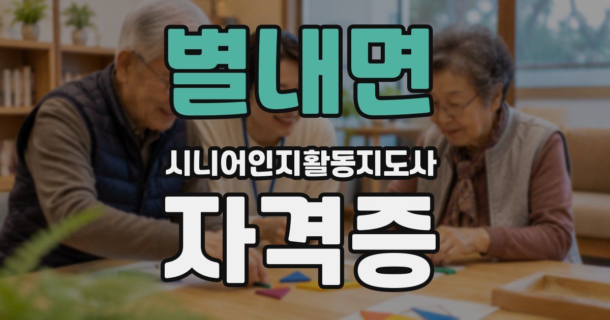 별내면 시니어인지활동지도사 자격증