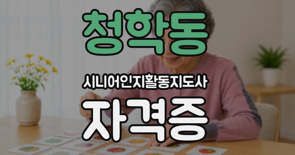 청학동 시니어인지활동지도사 자격증