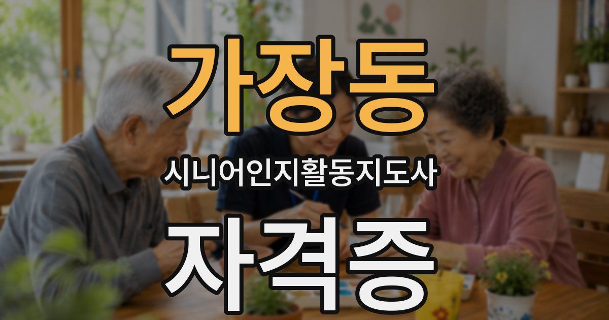가장동 시니어인지활동지도사 자격증
