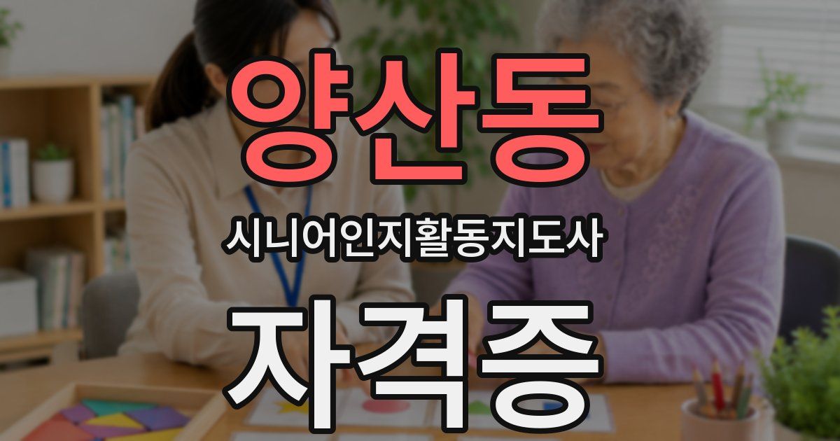 양산동 시니어인지활동지도사 자격증
