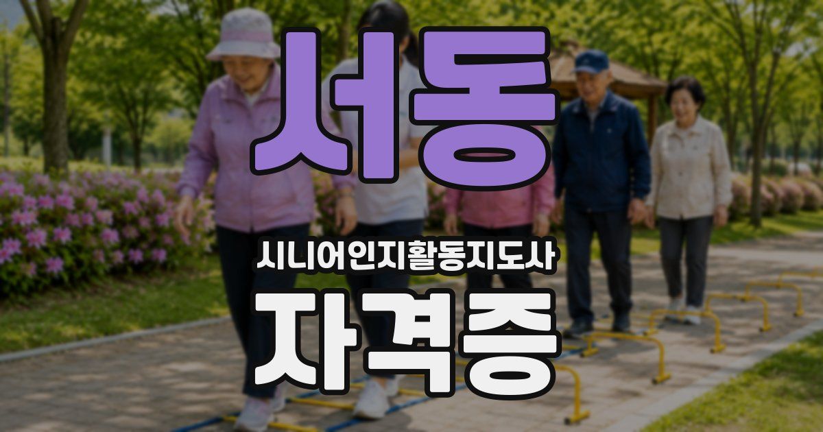 서동 시니어인지활동지도사 자격증