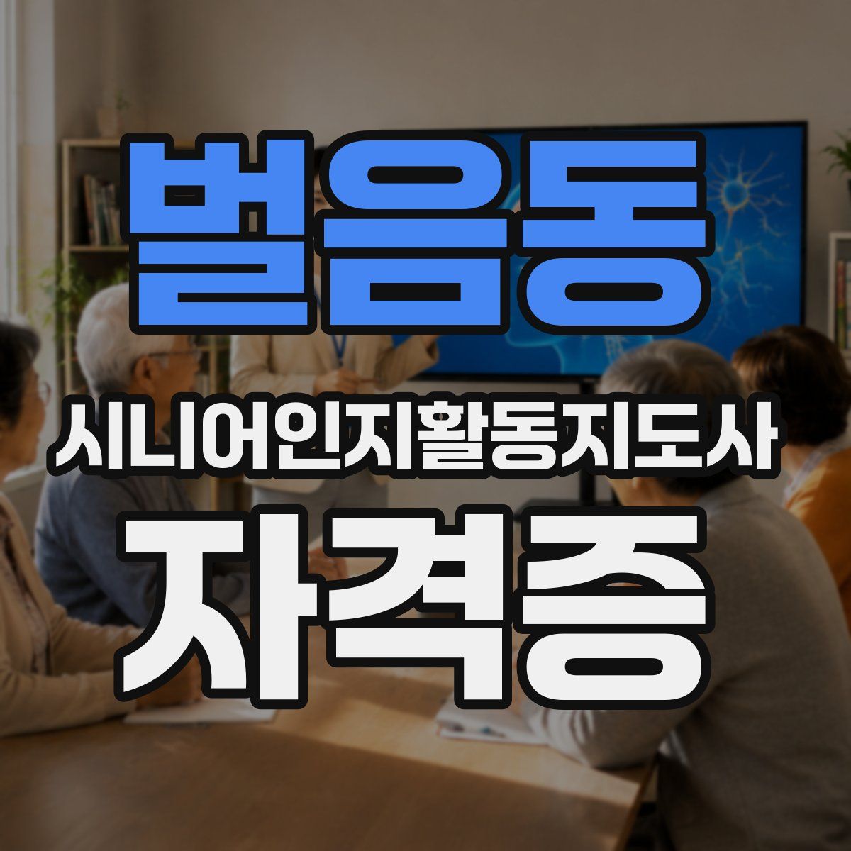 벌음동 시니어인지활동지도사 자격증