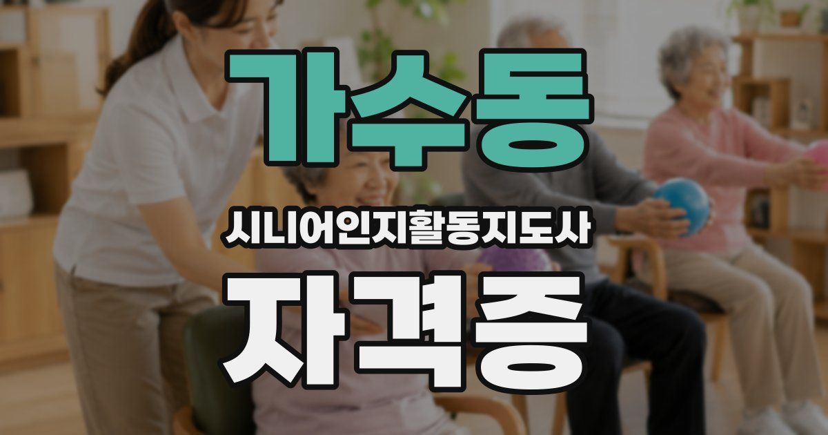 가수동 시니어인지활동지도사 자격증
