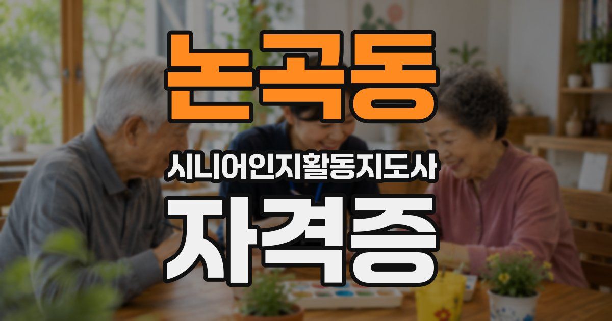 논곡동 시니어인지활동지도사 자격증