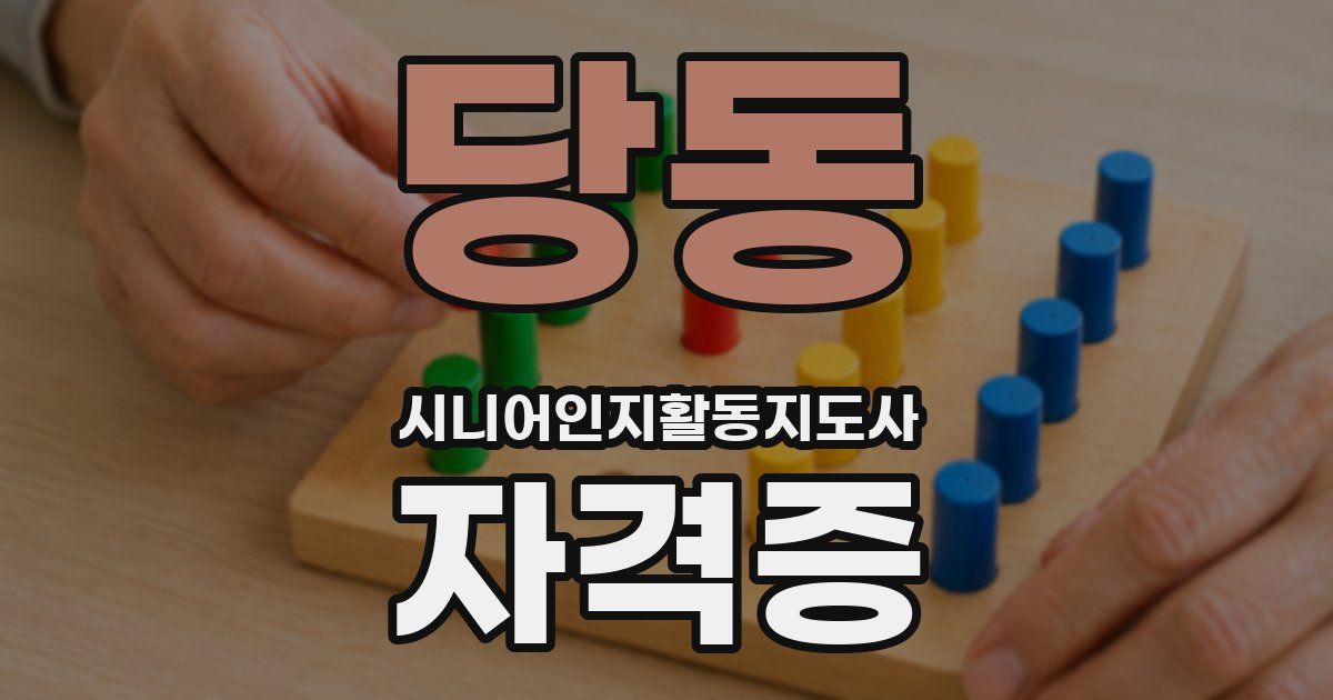 당동 시니어인지활동지도사 자격증
