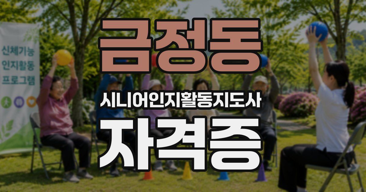 금정동 시니어인지활동지도사 자격증