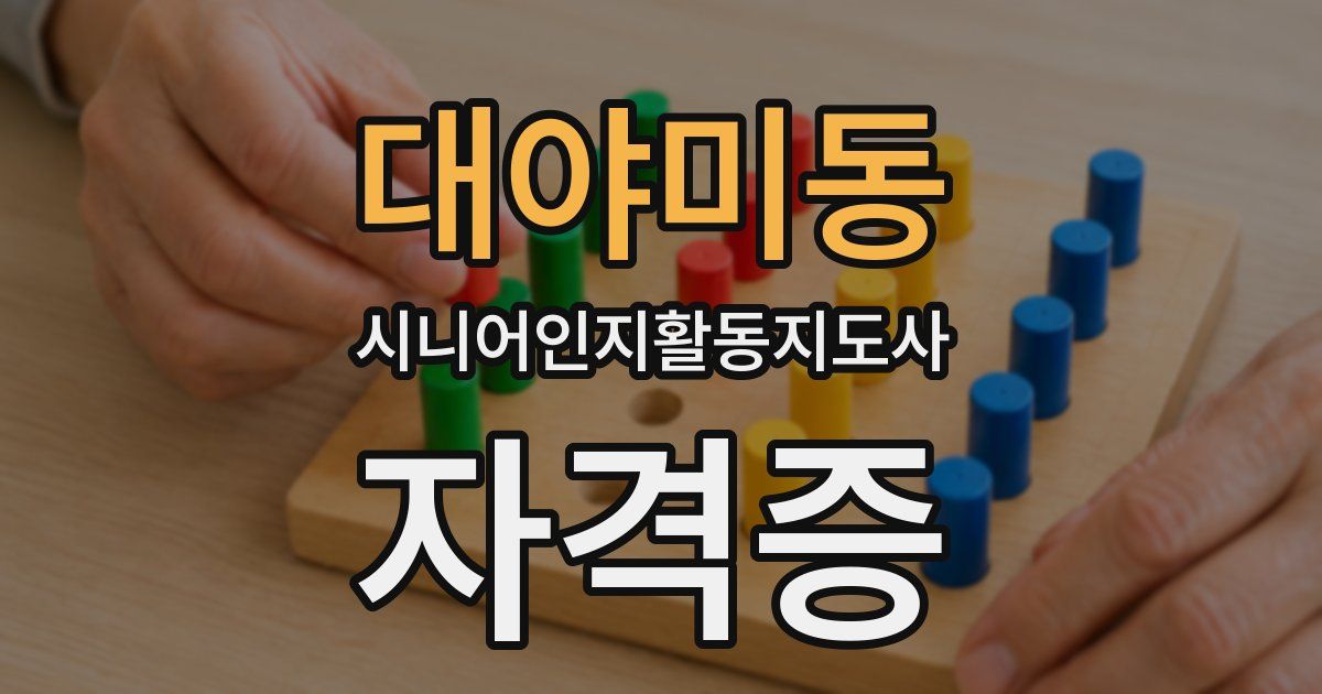 대야미동 시니어인지활동지도사 자격증