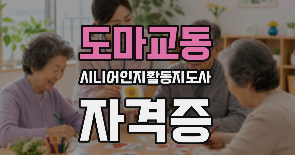 도마교동 시니어인지활동지도사 자격증