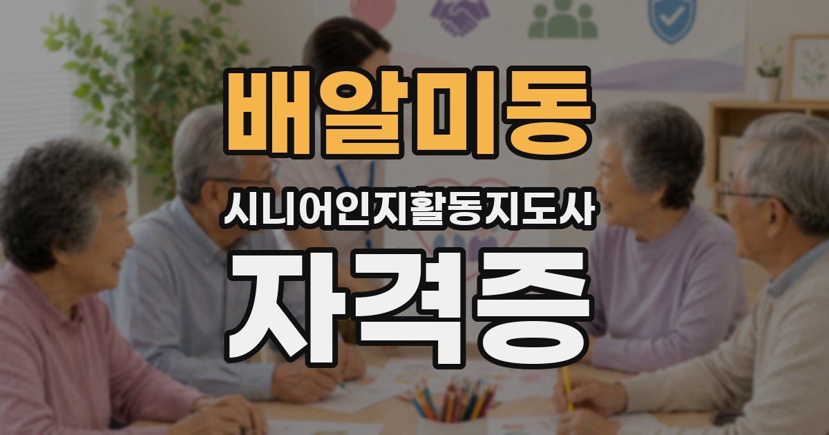 배알미동 시니어인지활동지도사 자격증