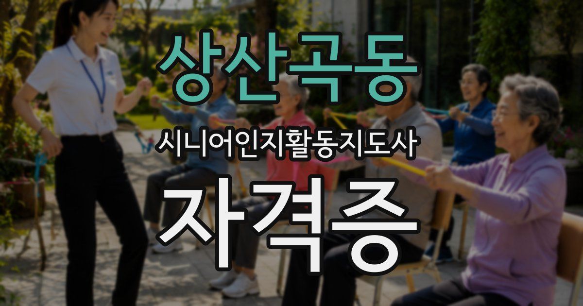 상산곡동 시니어인지활동지도사 자격증