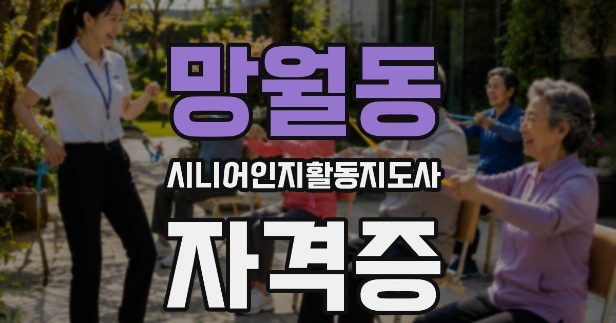 망월동 시니어인지활동지도사 자격증