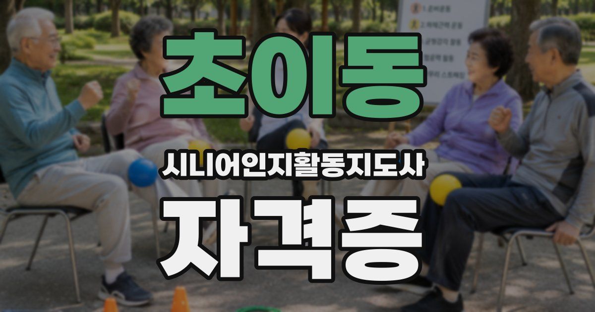 초이동 시니어인지활동지도사 자격증