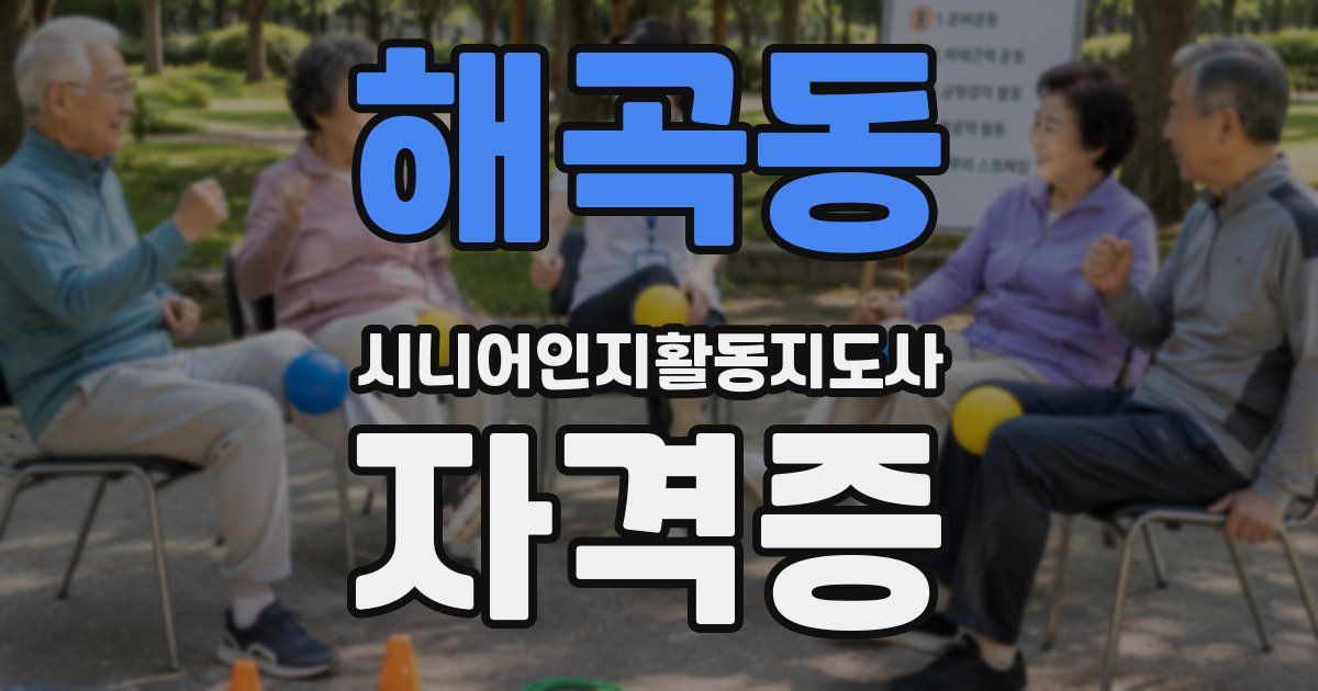 해곡동 시니어인지활동지도사 자격증