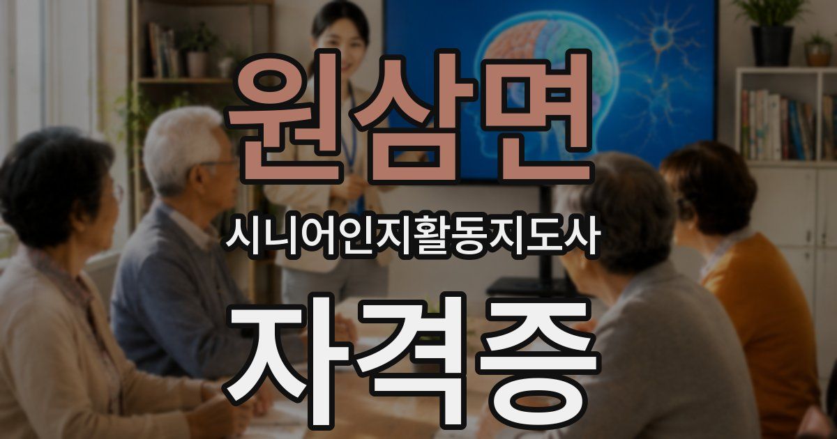 원삼면 시니어인지활동지도사 자격증