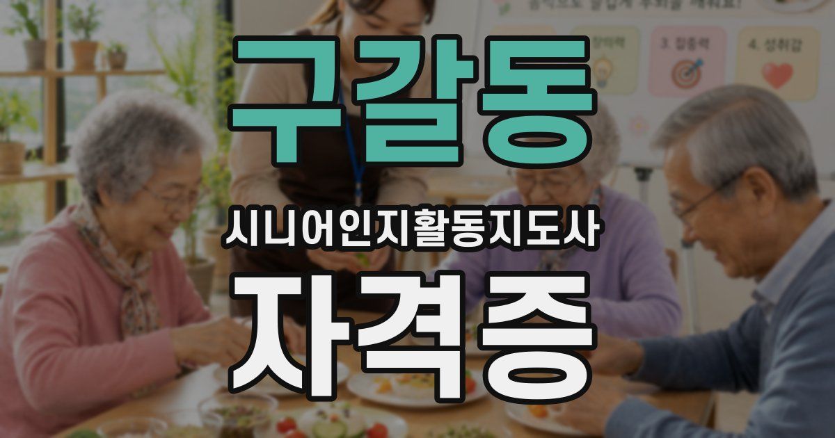 구갈동 시니어인지활동지도사 자격증