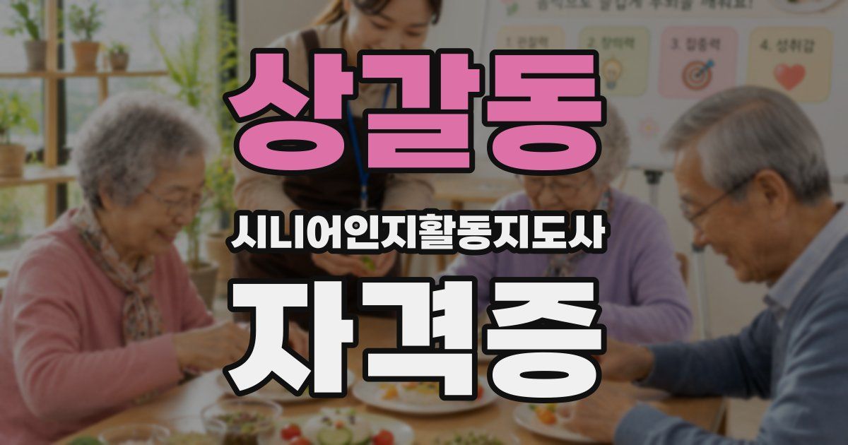 상갈동 시니어인지활동지도사 자격증