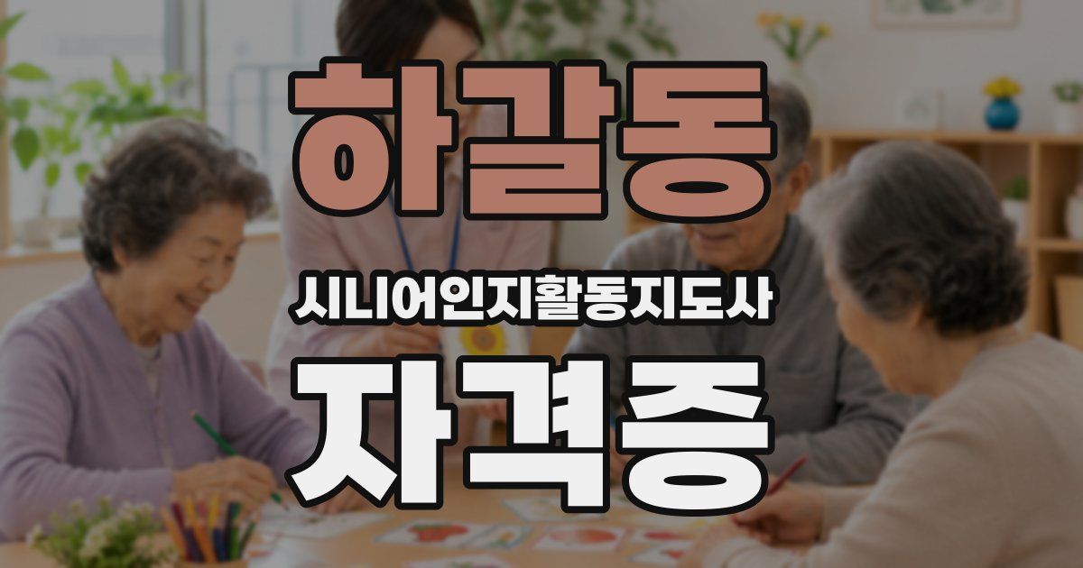 하갈동 시니어인지활동지도사 자격증