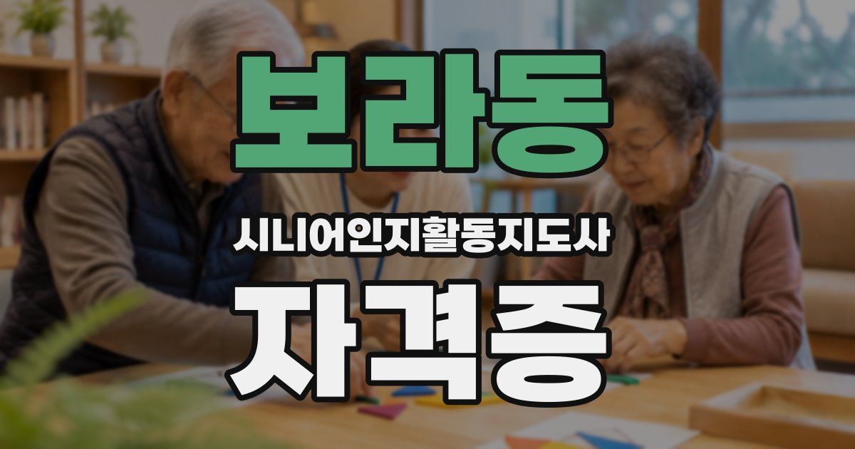 보라동 시니어인지활동지도사 자격증