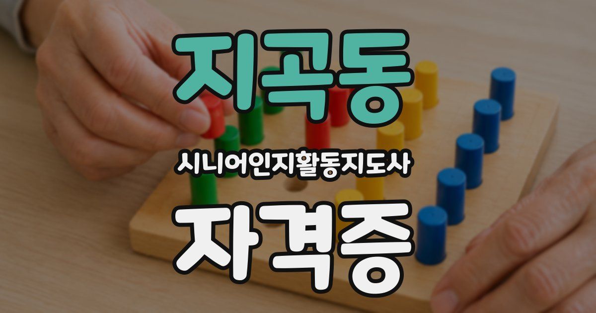 지곡동 시니어인지활동지도사 자격증