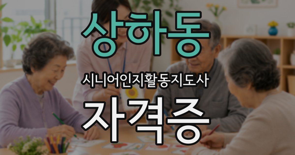 상하동 시니어인지활동지도사 자격증