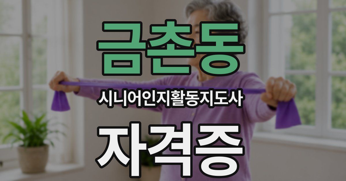 금촌동 시니어인지활동지도사 자격증
