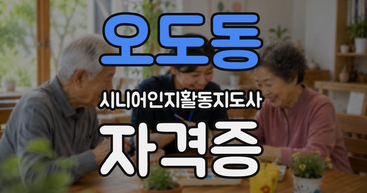 오도동 시니어인지활동지도사 자격증