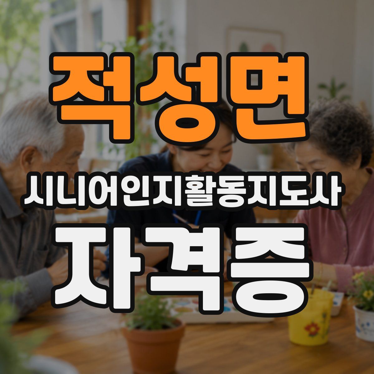 적성면 시니어인지활동지도사 자격증