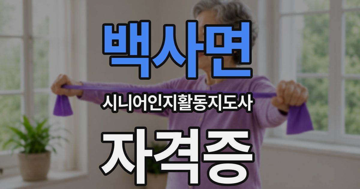 백사면 시니어인지활동지도사 자격증