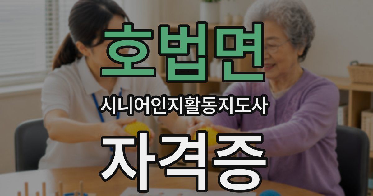 호법면 시니어인지활동지도사 자격증