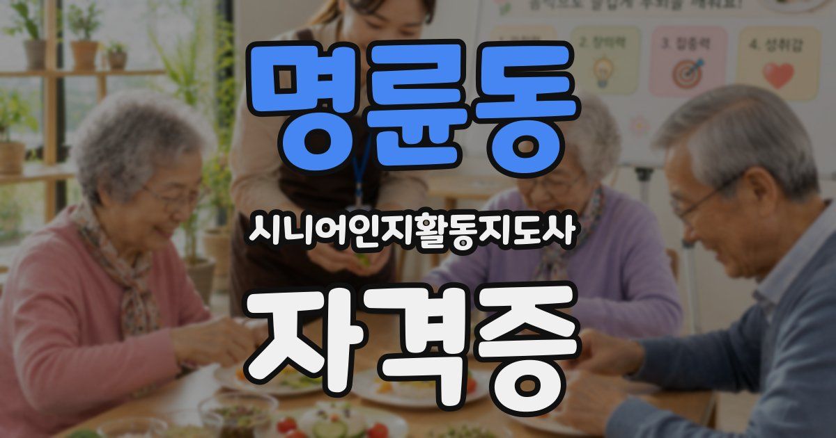 명륜동 시니어인지활동지도사 자격증