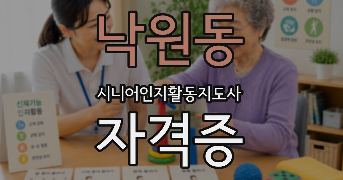 낙원동 시니어인지활동지도사 자격증