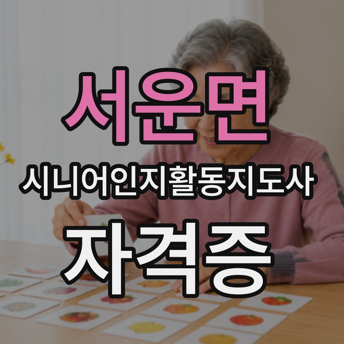 서운면 시니어인지활동지도사 자격증