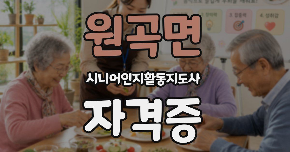 원곡면 시니어인지활동지도사 자격증